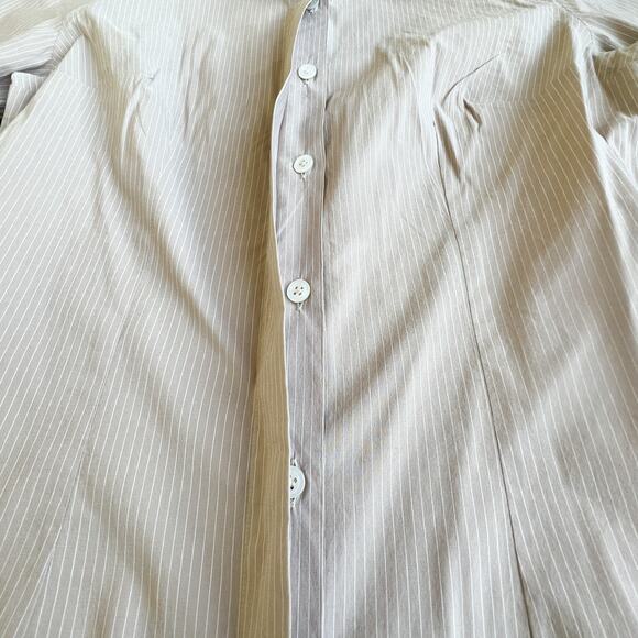 Barba Napoli 46 Tan Pinstripe Button Down Shirt - Picture 3 of 7